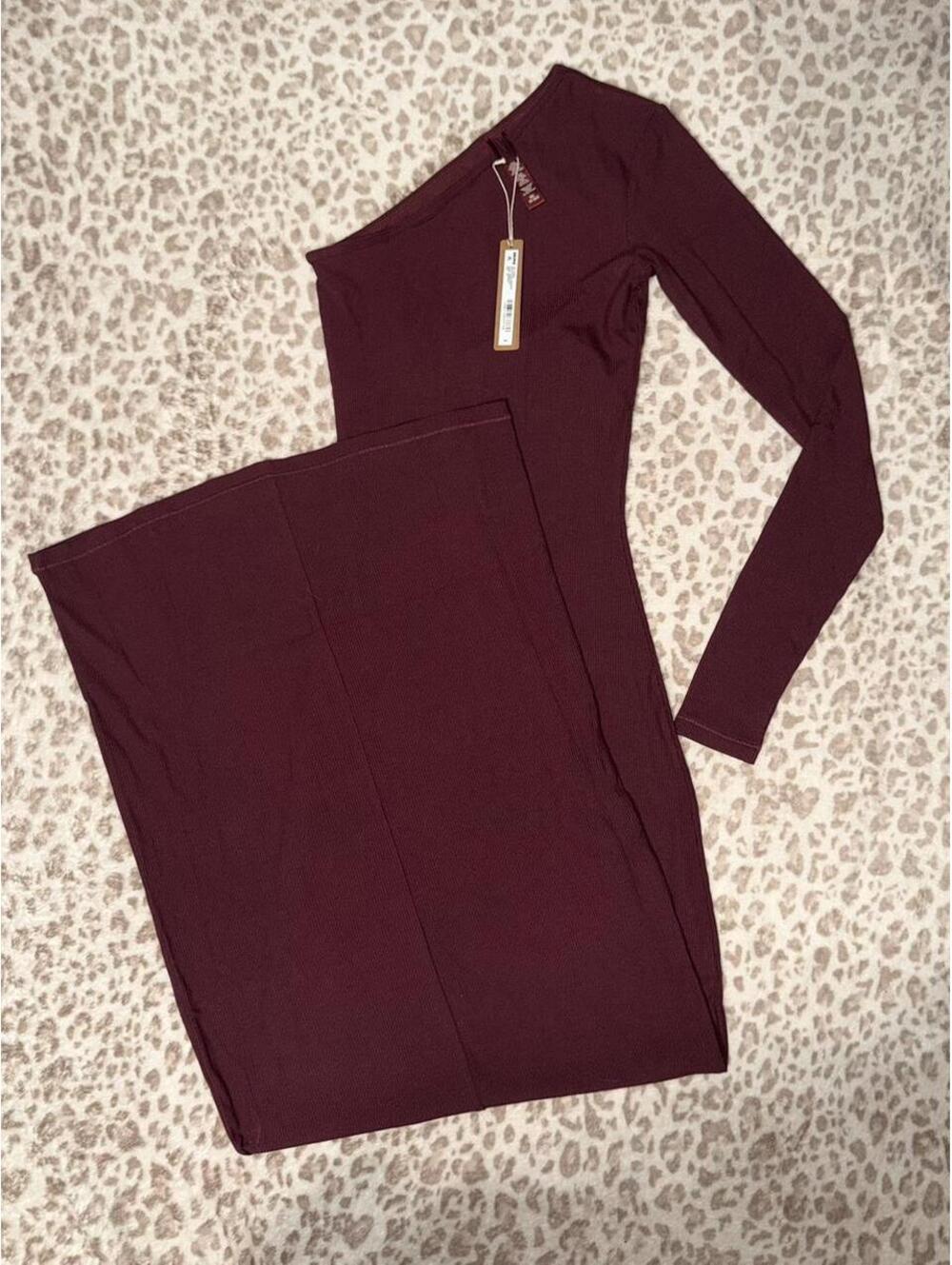 Skims Soft Lounge One Shoulder Long Dress